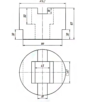 чертеж опоры, вариант 1, корпус, чертеж опоры в автокаде, чертеж в автокаде,  инженерная графика