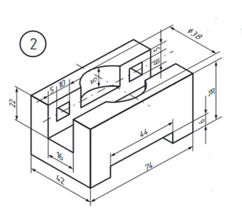 Три проекции детали задание 2, инженерная графика 