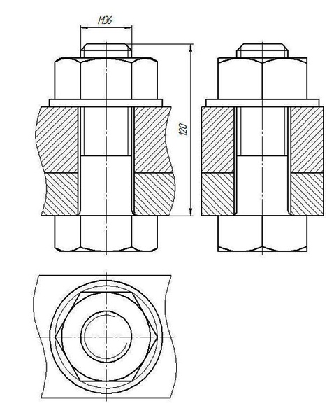 Болтовое соединение М36х120 А=46 В=30