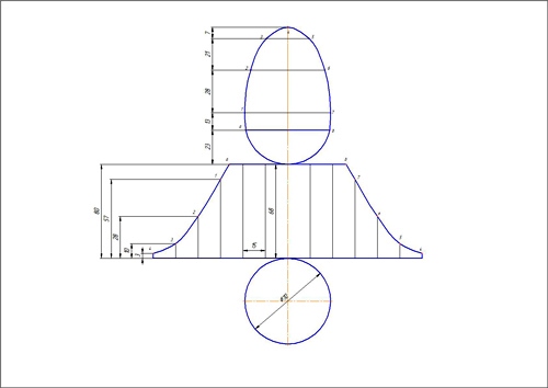 Комплексный чертеж усеченного цилиндра, аксонометрия усеченного цилиндра, развертка усеченного цилиндра, ортогональные проекции цилиндра усеченного, начертательная геометрия, инженерная графика