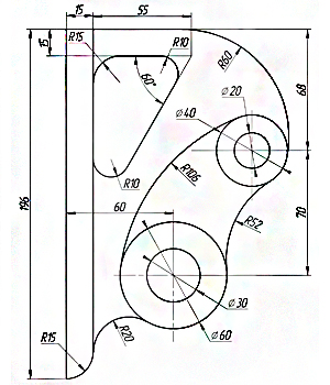 Сопряженение, кронштейн чертеж сопряжения в автокаде