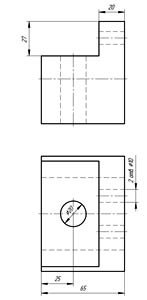 Вариант 25. Упор. Проекционный чертеж.
