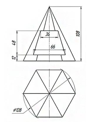 Построить три проекции пирамиды со сквозным призматическим отверстием, чертеж пирамиды, вариант 31, инженерная графика и начертательная геометрия 1 курс